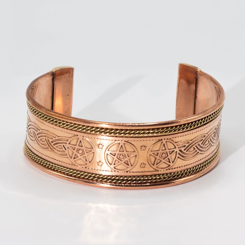 Bracelets à Larges Bandes en Cuivre avec Décor en Laiton (assortis)