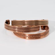 Bracelets à Motifs de Bandes de Cuivre avec Aimants (assortis)
