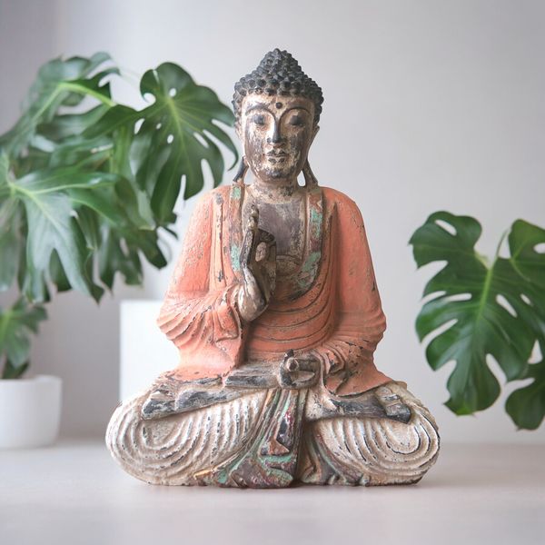 Statue de Bouddha Vintage Sculptée à la Main