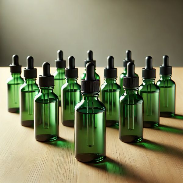 Bouteilles Compte-gouttes en Verre Vert
