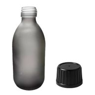 Bouteille Médicinale en Verre Gris Givré de 300 ml - Sans Bouchon