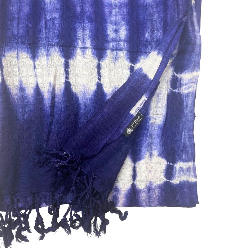 Foulard  Art Boho Java - Rayures Indigo - 62x200 cm