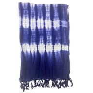 Foulard  Art Boho Java - Rayures Indigo - 62x200 cm