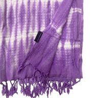Foulard Art Boho Java - Rayures Lavande & Motif - 62x200 cm