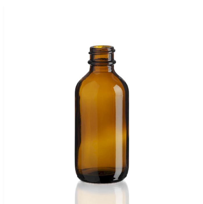 Bouteille Boston en Verre Ambré de 60ml - Sans Bouchon