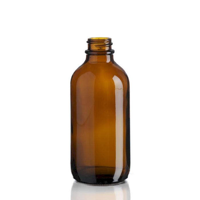 Bouteille Boston en Verre Ambré de 120ml - Sans Bouchon