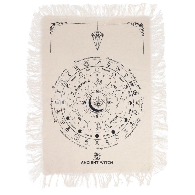 Tapis de Divination pour Pendule - Œil Omniscient - Naturel & Noir