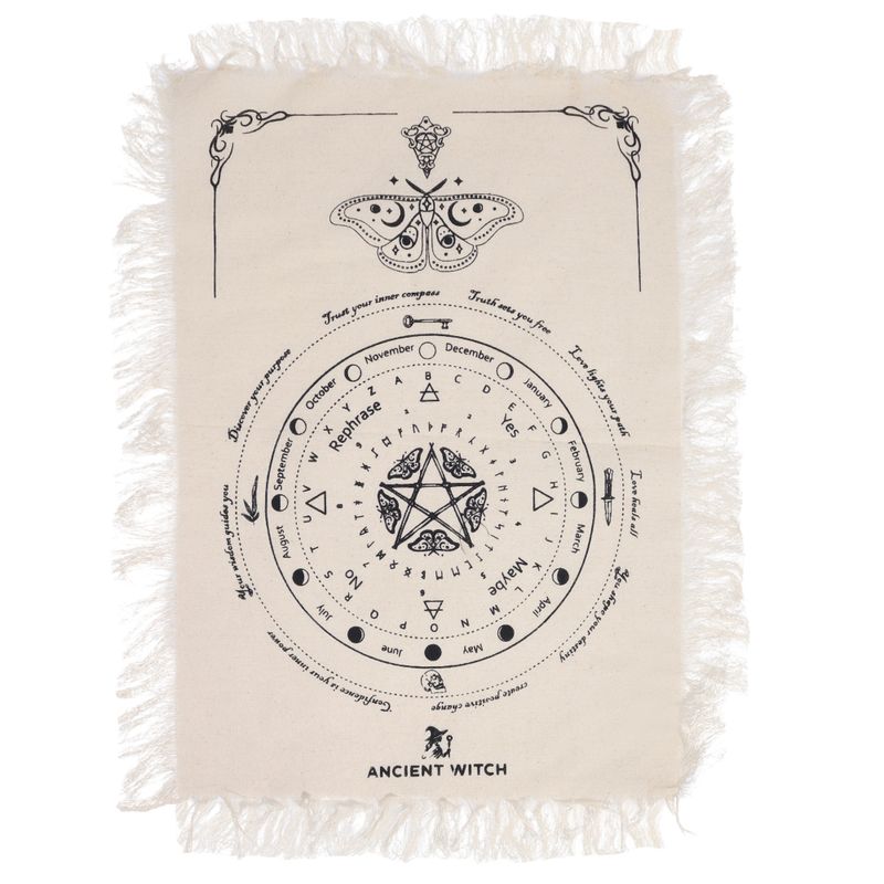 Tapis de Divination pour Pendule - Papillon Mystique - Naturel & Noir