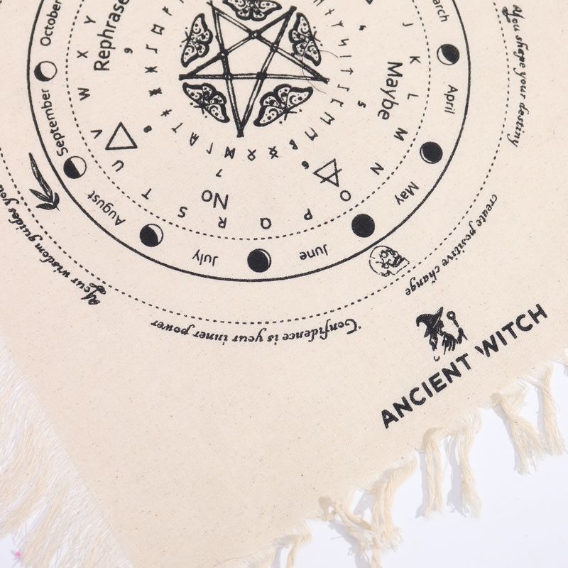 Tapis de Divination pour Pendule - Papillon Mystique - Naturel & Noir