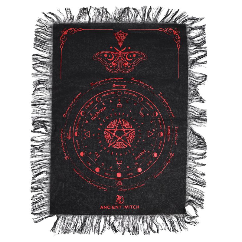 Tapis de Divination pour Pendule - Papillon Mystique - Noir & Rouge Sang