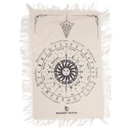 Tapis de Divination pour Pendule - Visage du Soleil - Naturel & Noir
