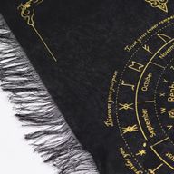 Tapis de Divination pour Pendule - Visage du Soleil - Noir & Or