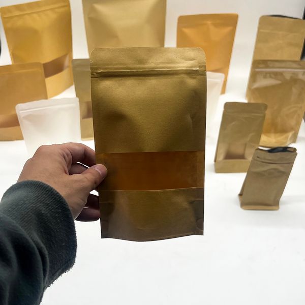 Sachets Kraft à Fenêtre 12x20 cm