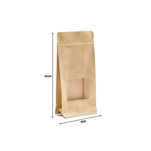 Sachets Kraft avec Fenêtre 10x20cm