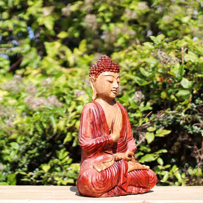 Statue Bouddha Sculptée Main 30cm - Accueil
