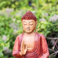Statue Bouddha Sculptée Main 30cm - Accueil