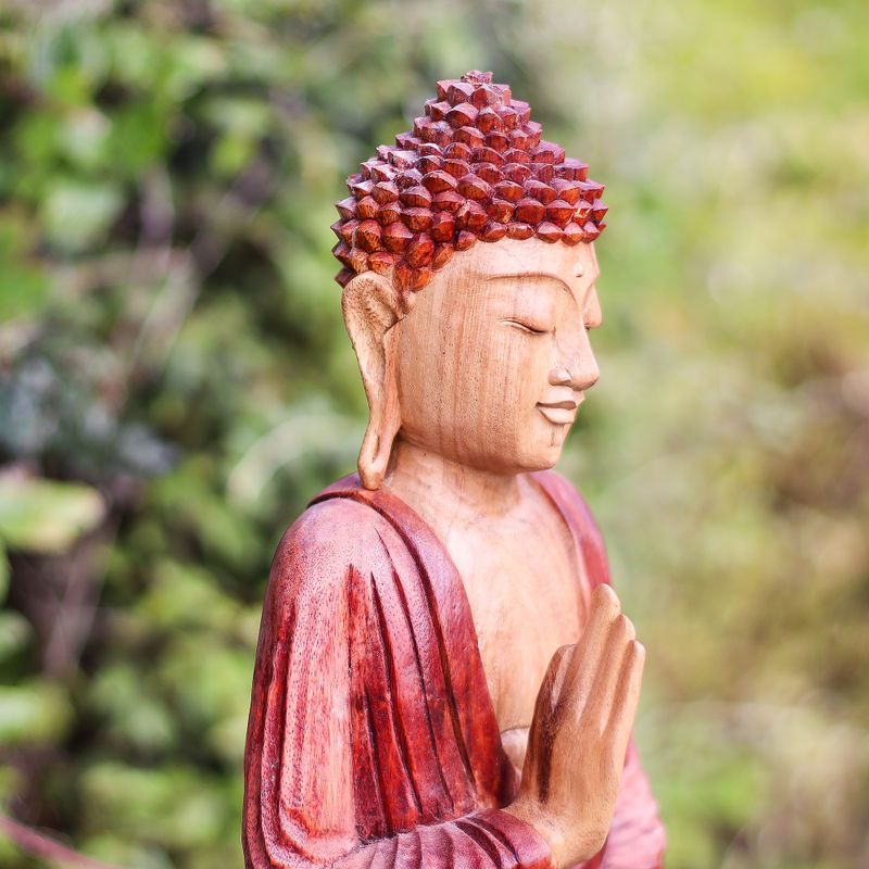 Statue Bouddha Sculptée Main 30cm - Accueil