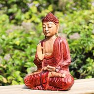 Statue Bouddha Sculptée Main 30cm - Accueil