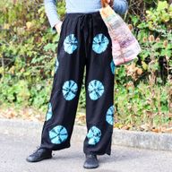 Pantalon De Détente Style Japonais - M - Noir, Bleu
