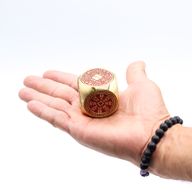 Feng Shui Fortune - Cube de Prospérité Rouge et Laiton - Plat