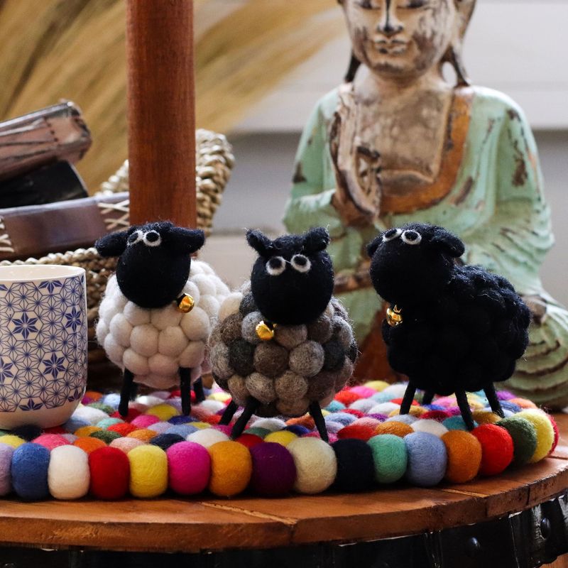 Petit Mouton en Feutrine - Noir