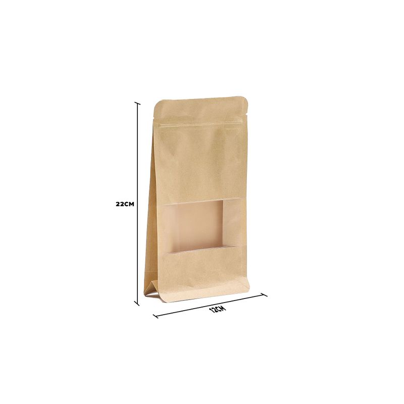 Sacs en Papier Kraft avec Fenêtre et Fond Plat - 12x22 cm