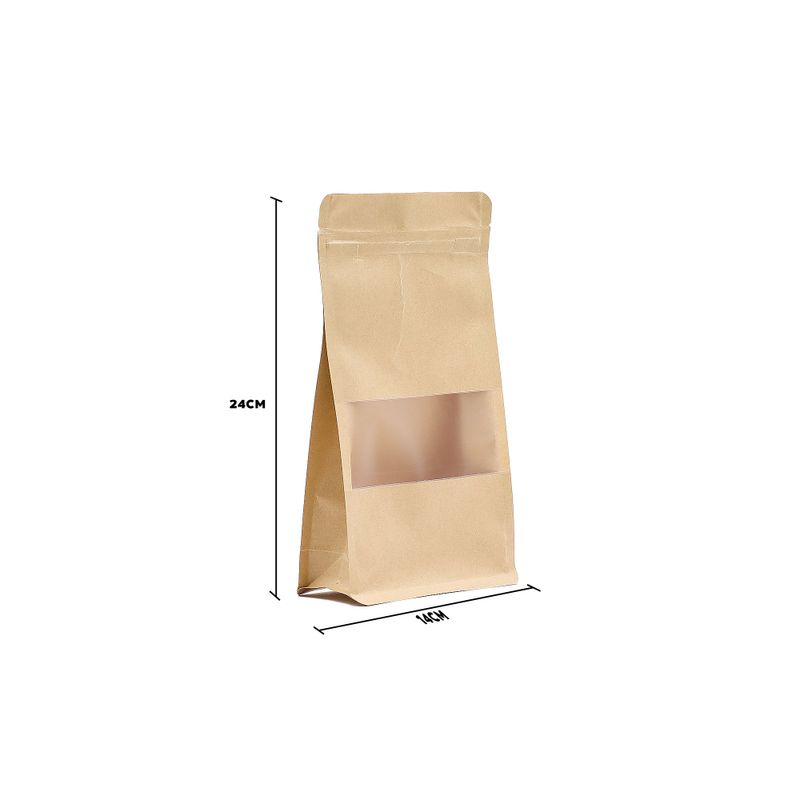 Sacs en Papier Kraft avec Fenêtre et Fond Plat - 14x24 cm
