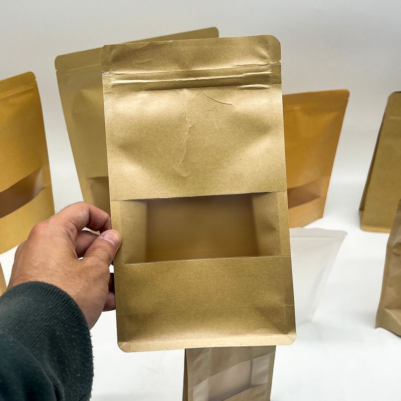 Sacs en Papier Kraft avec Fenêtre et Fond Plat - 14x24 cm