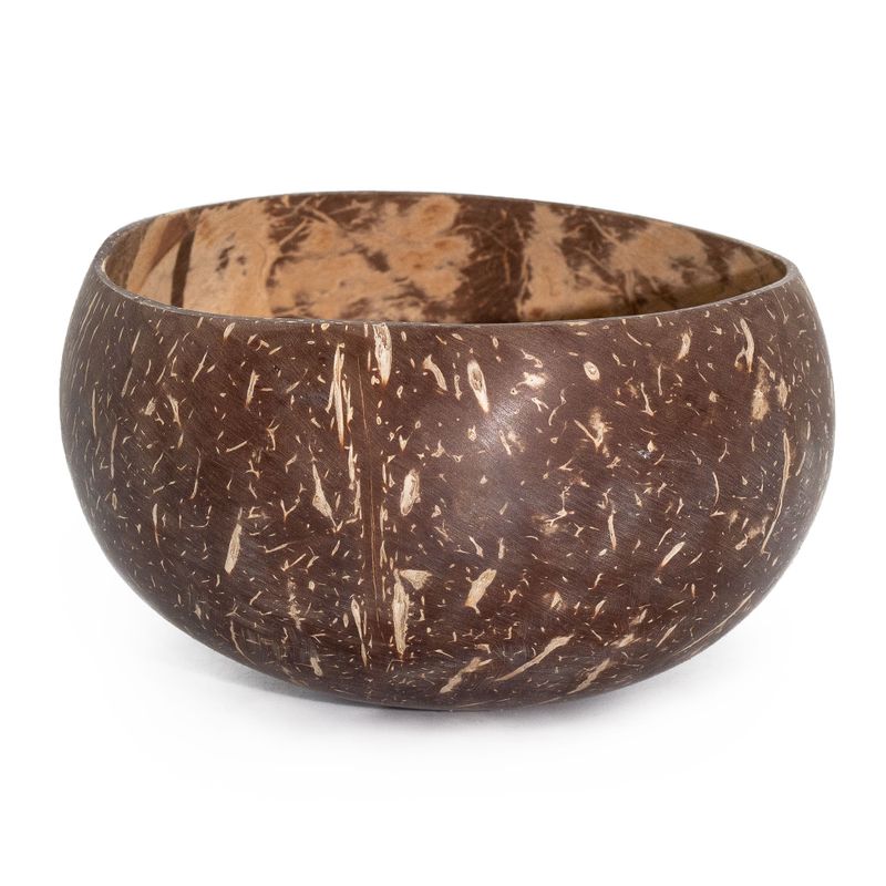 Grand Bol en Noix de Coco Naturelle – Poli – Pour Usage Artisanal – 10x14 cm.