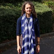 Foulard  Art Boho Java - Rayures Indigo - 62x200 cm