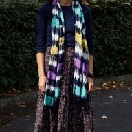 Foulard  Art Boho Java - Rayures Multiples - 62x200 cm