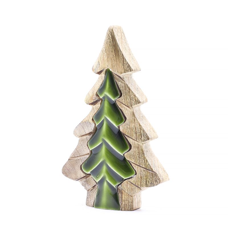 Perdus dans la Forêt - Petit Arbre Décoration en Bois - 15x10cm