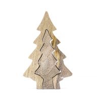 Perdus dans la Forêt - Petit Arbre Décoration en Bois - 15x10cm