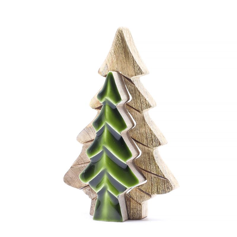Perdus dans la Forêt - Petit Arbre Décoration en Bois - 15x10cm