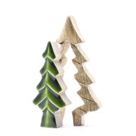 Perdus dans la Forêt - Petit Arbre Décoration en Bois - 15x10cm