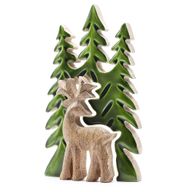 Perdus dans la Forêt - Décoration Bois 3D Cerf dans la Forêt - 25x15cm