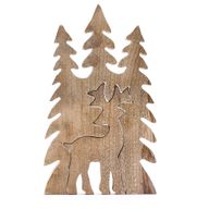 Perdus dans la Forêt - Décoration Bois 3D Cerf dans la Forêt - 25x15cm