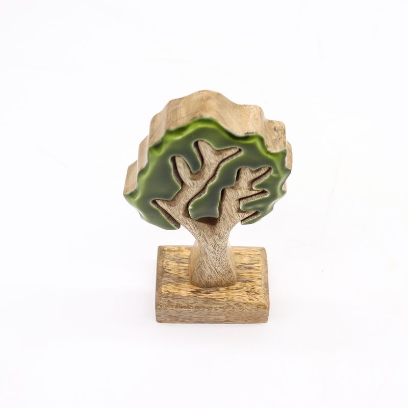 Perdus dans la Forêt -  Décoration en Bois 3D Arbre Unique - 20x10cm