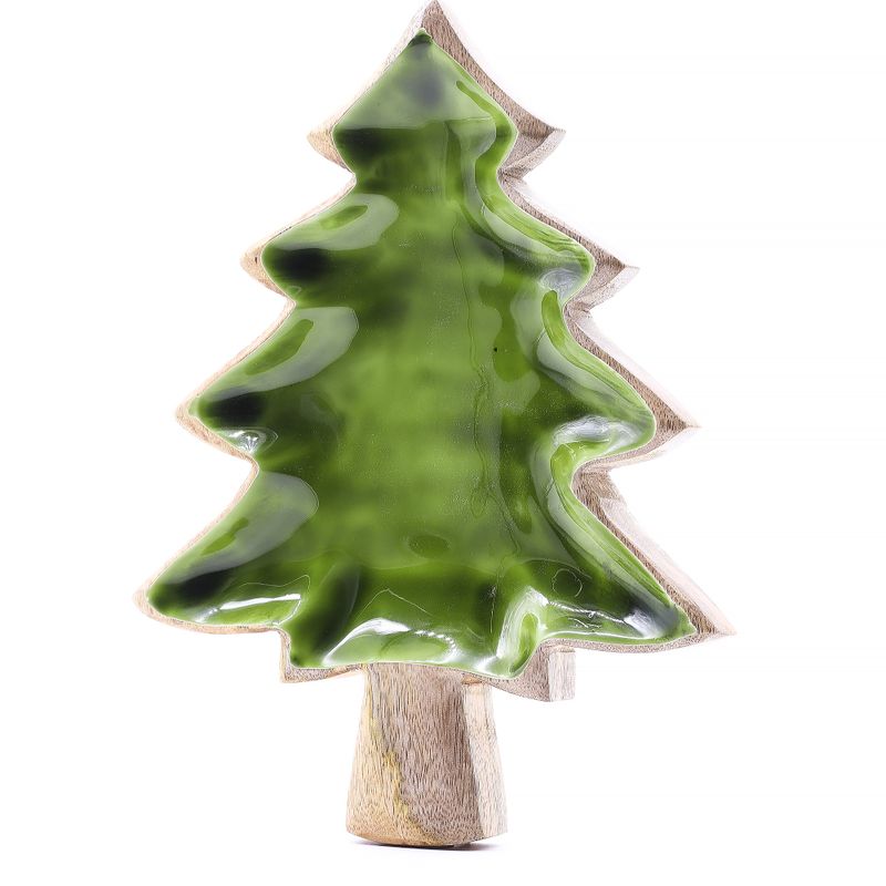 Perdus dans la Forêt - Bol en Bois Arbre Émaillé - 25x19cm