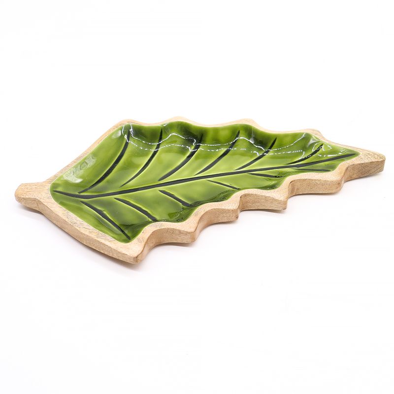 Perdus dans la Forêt - Bol en Bois Feuille Émaillée - 33x17cm
