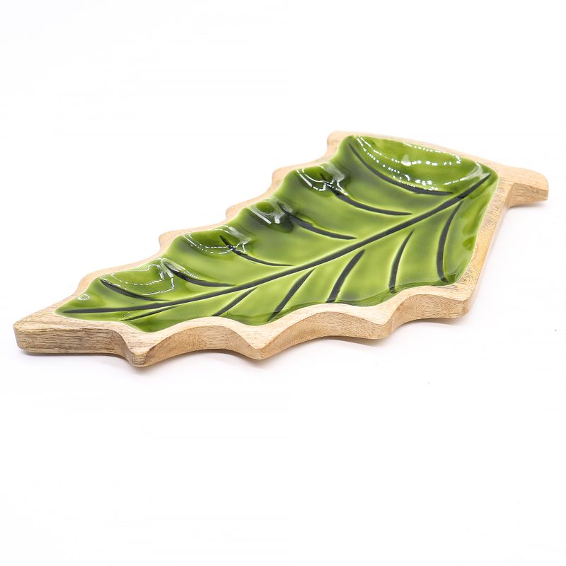 Perdus dans la Forêt - Bol en Bois Feuille Émaillée - 33x17cm