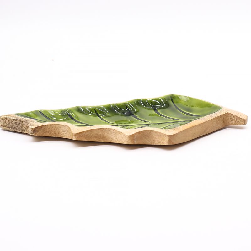 Perdus dans la Forêt - Bol en Bois Feuille Émaillée - 33x17cm