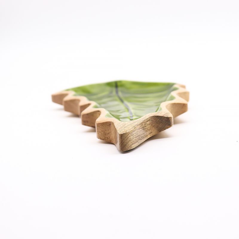 Perdus dans la Forêt - Bol en Bois Feuille Émaillée - 33x17cm