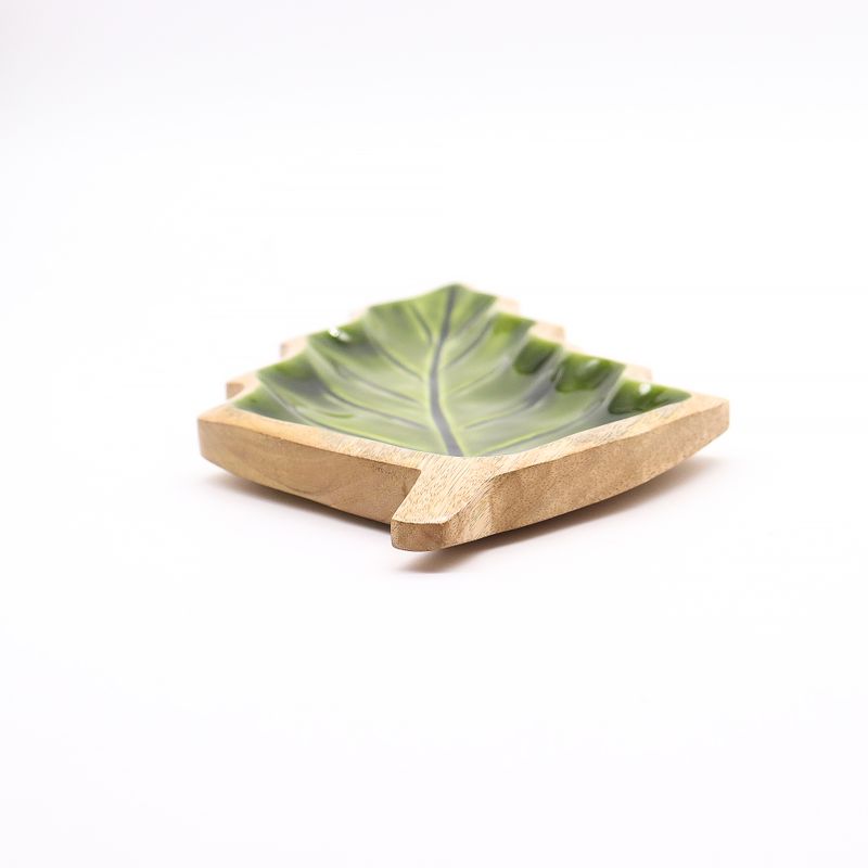 Perdus dans la Forêt - Bol en Bois Feuille Émaillée - 33x17cm