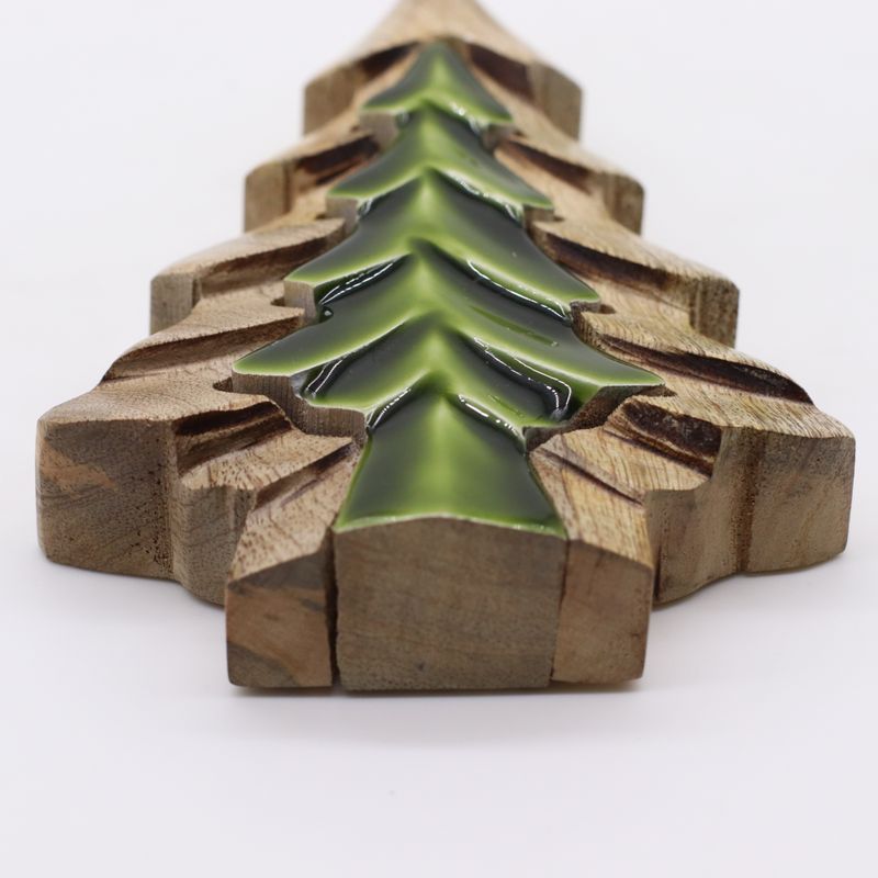 Perdus dans la Forêt - Petit Arbre Décoration en Bois - 15x10cm