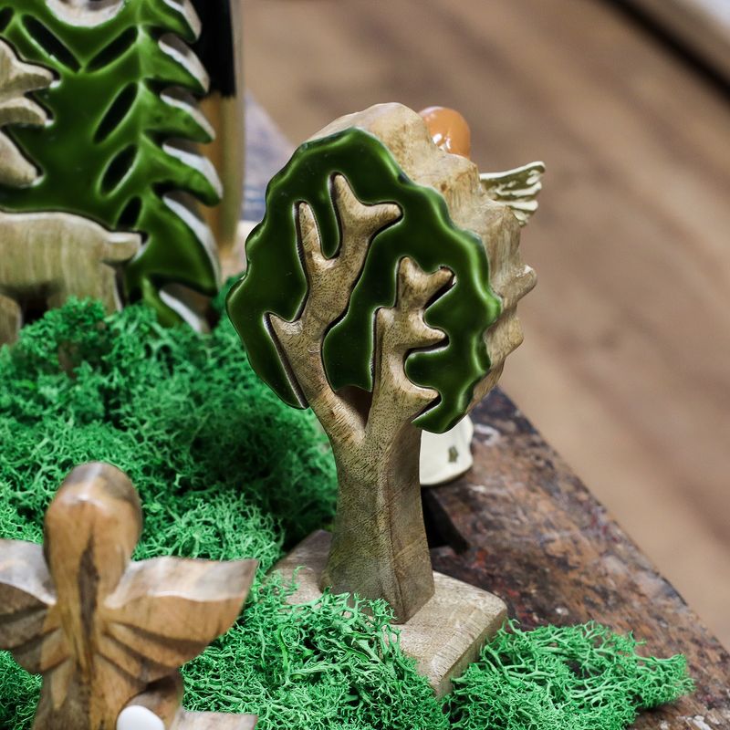 Perdus dans la Forêt -  Décoration en Bois 3D Arbre Unique - 20x10cm