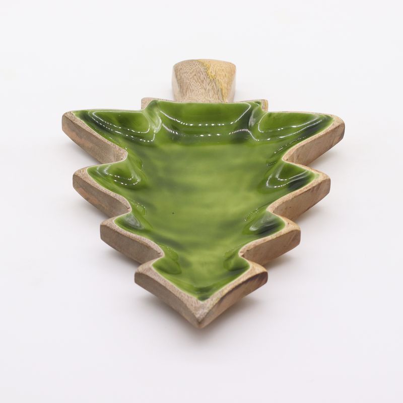 Perdus dans la Forêt - Bol en Bois Arbre Émaillé - 25x19cm