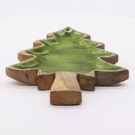 Perdus dans la Forêt - Bol en Bois Arbre Émaillé - 25x19cm