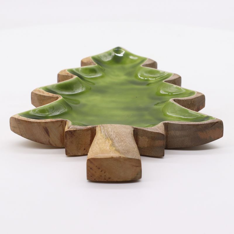 Perdus dans la Forêt - Bol en Bois Arbre Émaillé - 25x19cm