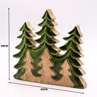 Perdus dans la Forêt - Décoration 3D en Bois Trois Arbres - 20x23cm